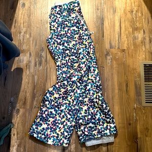 Nike snowboarding pants - women’s 12/14 / green and purple flowers